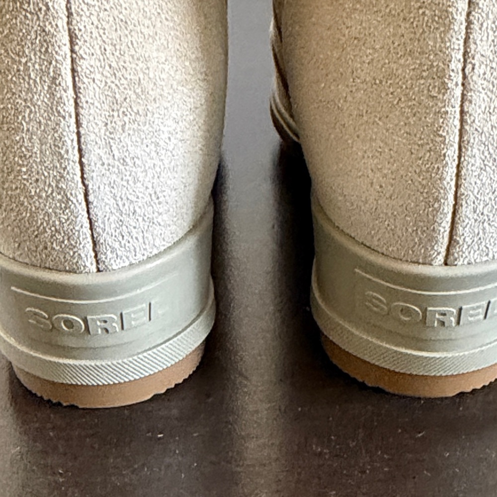 NWOT Sorel Taupe Suede Wedge Lace-Up Ankle Booties. - Picture 8 of 14